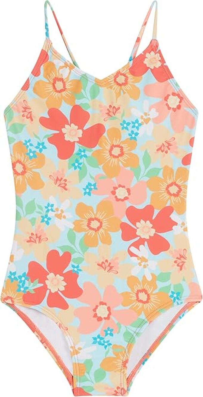 Kanu Surf Girl's 8 Annie Coral Beach Sport Hurricane One Piece Swimsuit O12-17